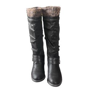 B52 by Bullboxer Frankie Slouchy Boots, Black, Size 7W